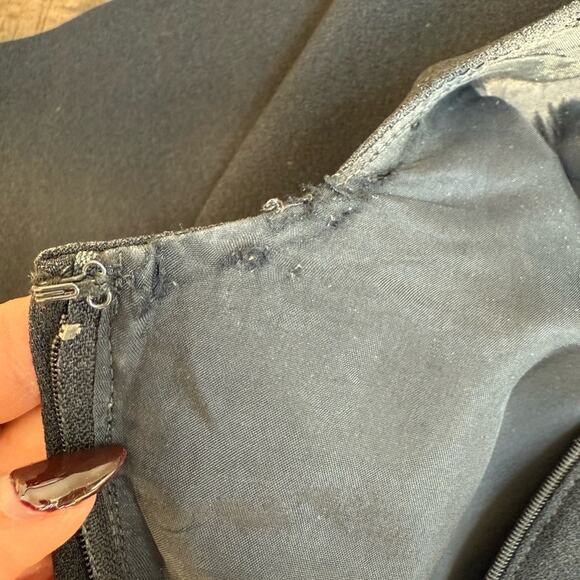 VINTAGE ALBERT NIPON BLACK SHEATH COCKTAIL DRESS DOLMAN SLEEVES BOW - Picture 6 of 6